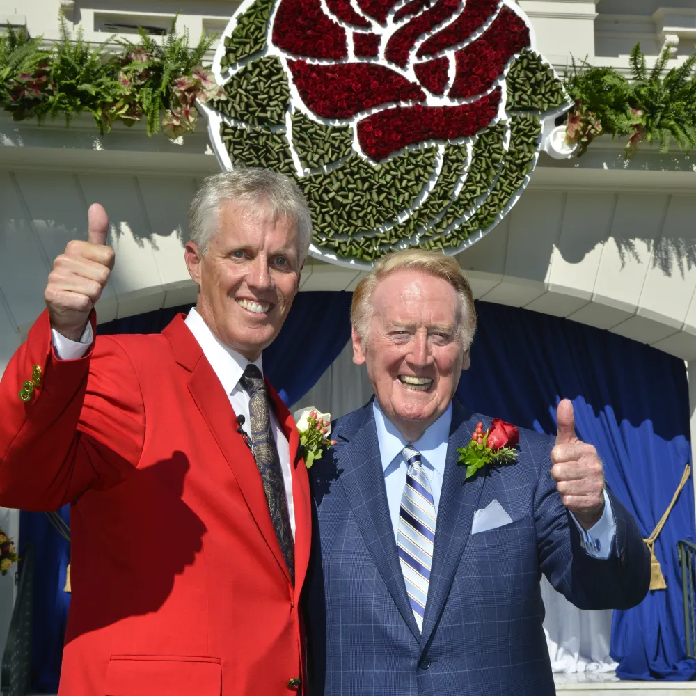 Tournament of Roses R. Scott Jenkins poses with legendary American sportscaster
